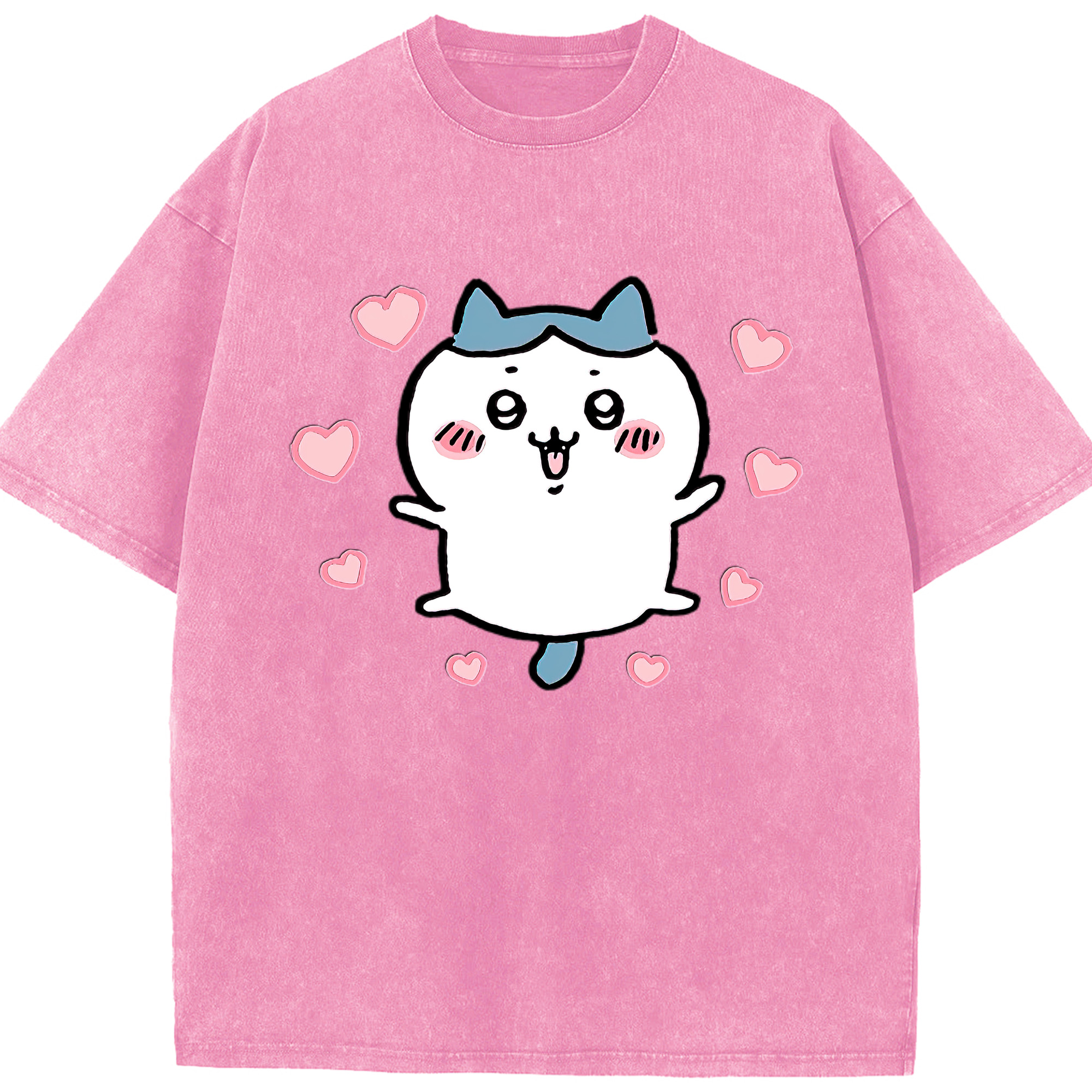 （画像用） ちいかわ ハチワレ Chii-kawa hachiware 綿100% ヴィンテージ風 半袖Tシャツ（フロントプリント）